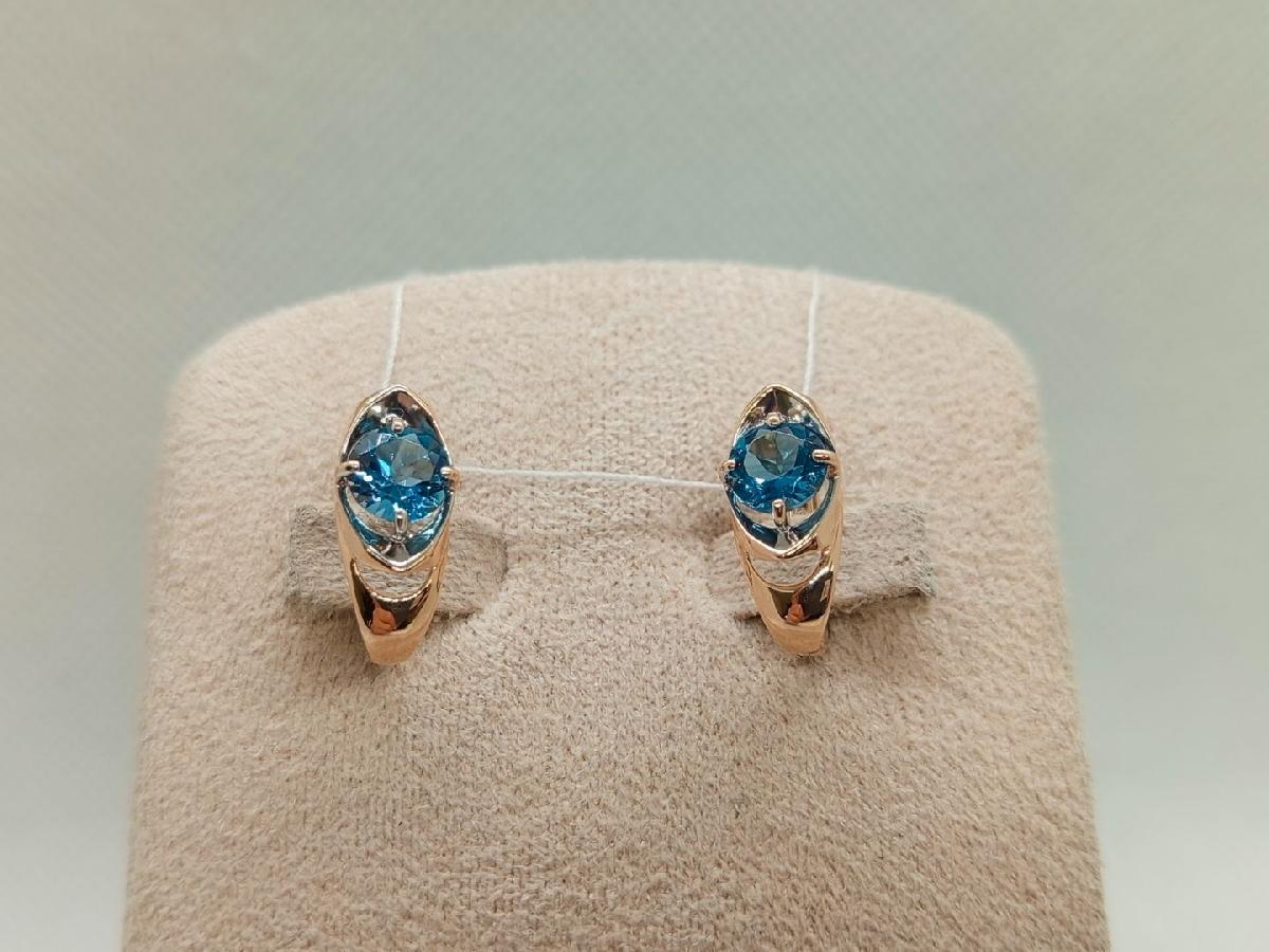 СКМ585 СЕРЬГИ С КАМНЕМ (Au 585)