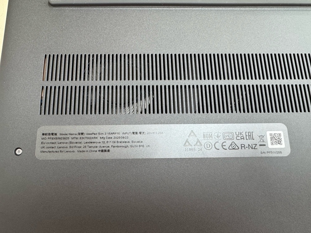 Ноутбук Lenovo Ideapad slim 3 15ARP10; Ryzen 7 7735HS, Нет, 16 Гб, 512 GB, Нет