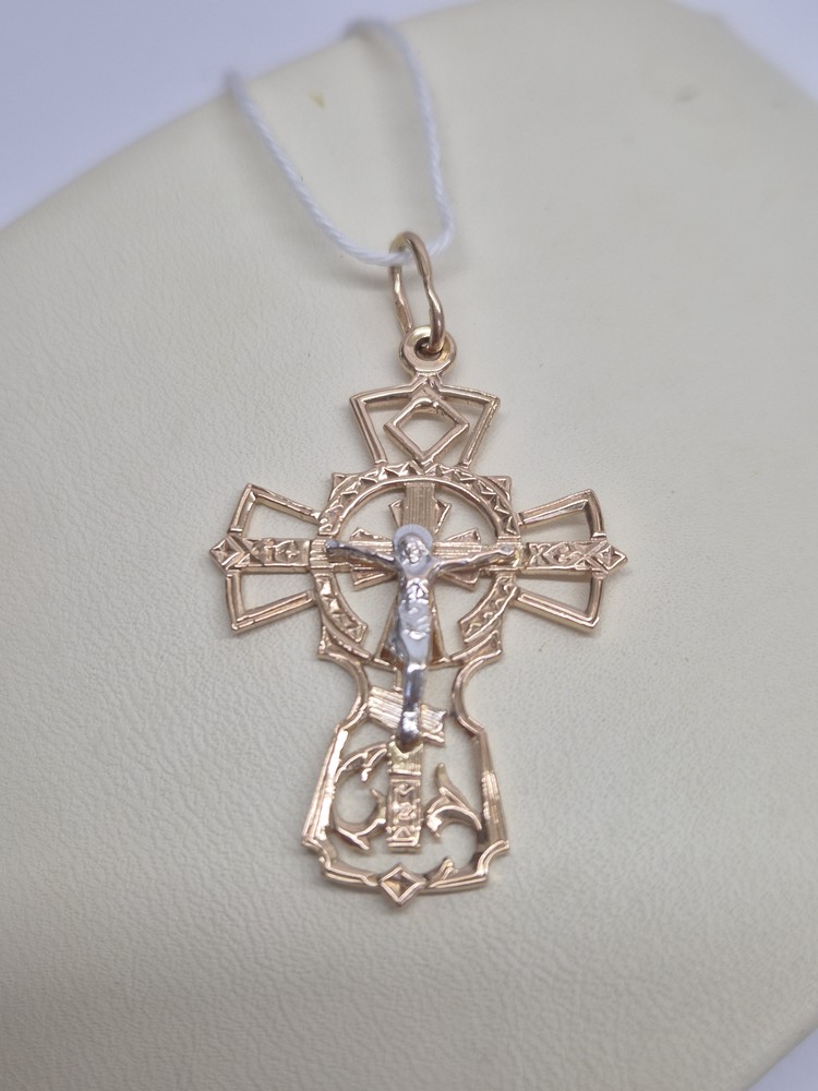 ПОДВЕСКА КРЕСТ БЕЗ КАМНЯ (Au 585)