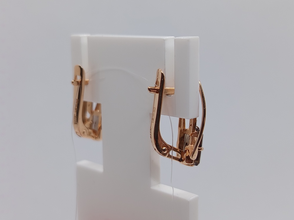 СЕРЬГИ РАУХ-ТОПАЗ с камнями (Au 585)