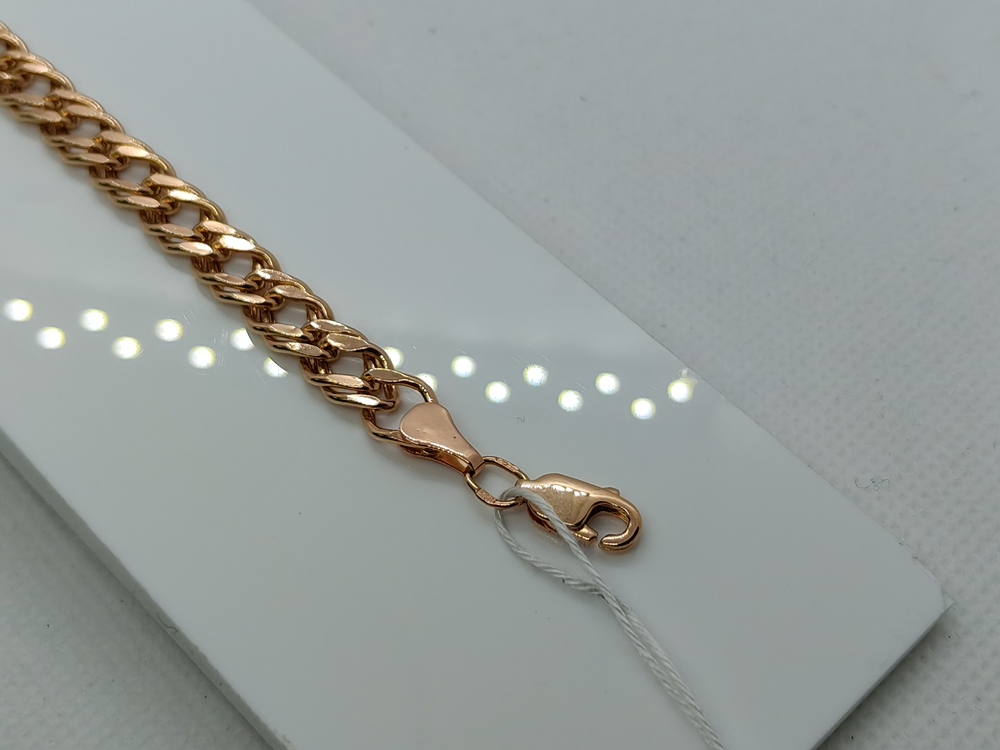 БРАСЛЕТ ПУСТОТЕЛЫЙ Ромб двойной Au 585