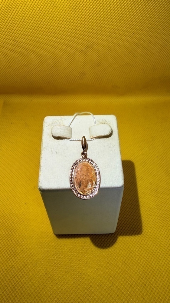 ПОДИКМ585 ПОДВЕСКА ИКОНА С КАМНЕМ (Au 585)