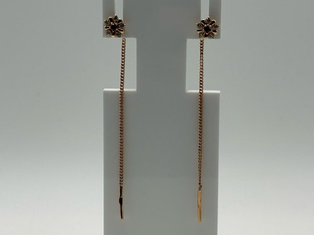 СЕРЬГИ ПРОДЕВКИ с камнями (Au 585)