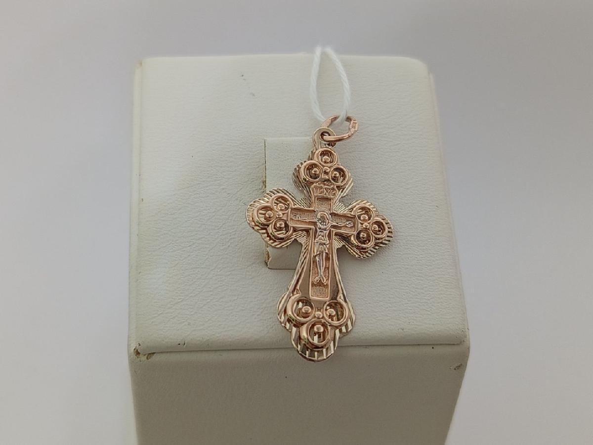 ПОДВЕСКА КРЕСТ БЕЗ КАМНЯ (Au 585)