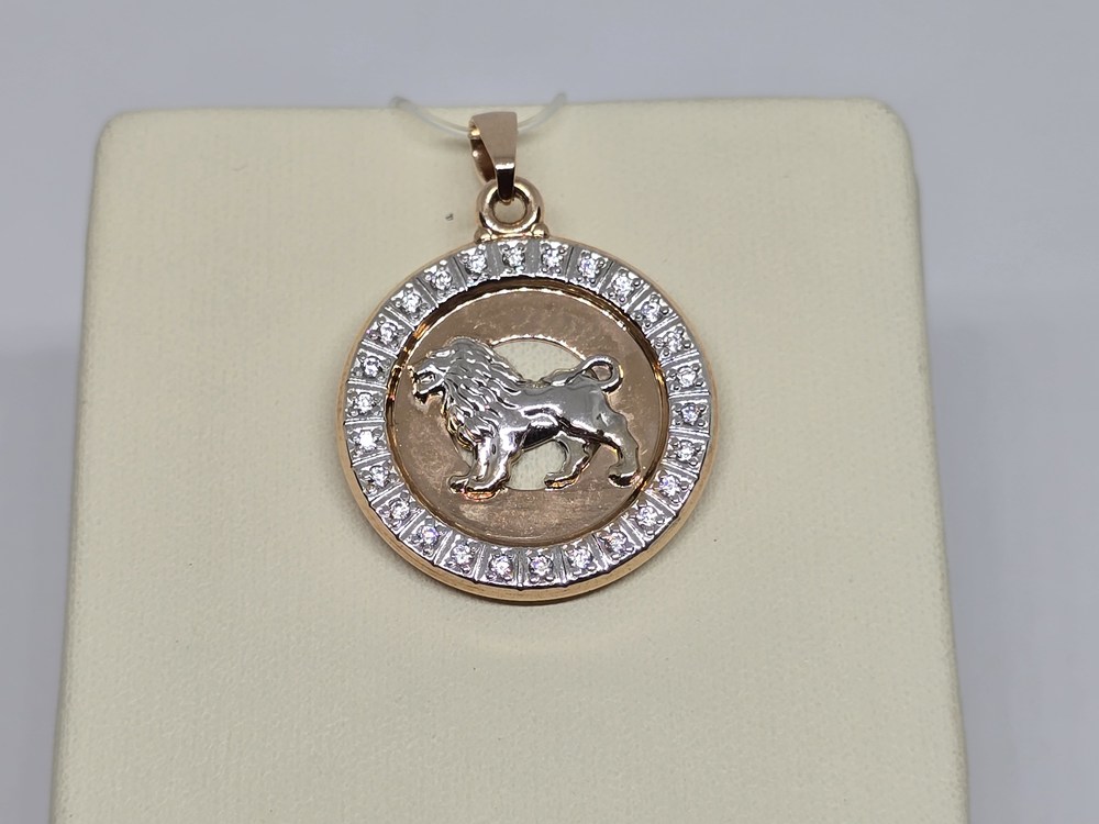 032495 ПОДВЕСКА ЗНАК ЗОДИАКА ЛЕВ (Au 585)