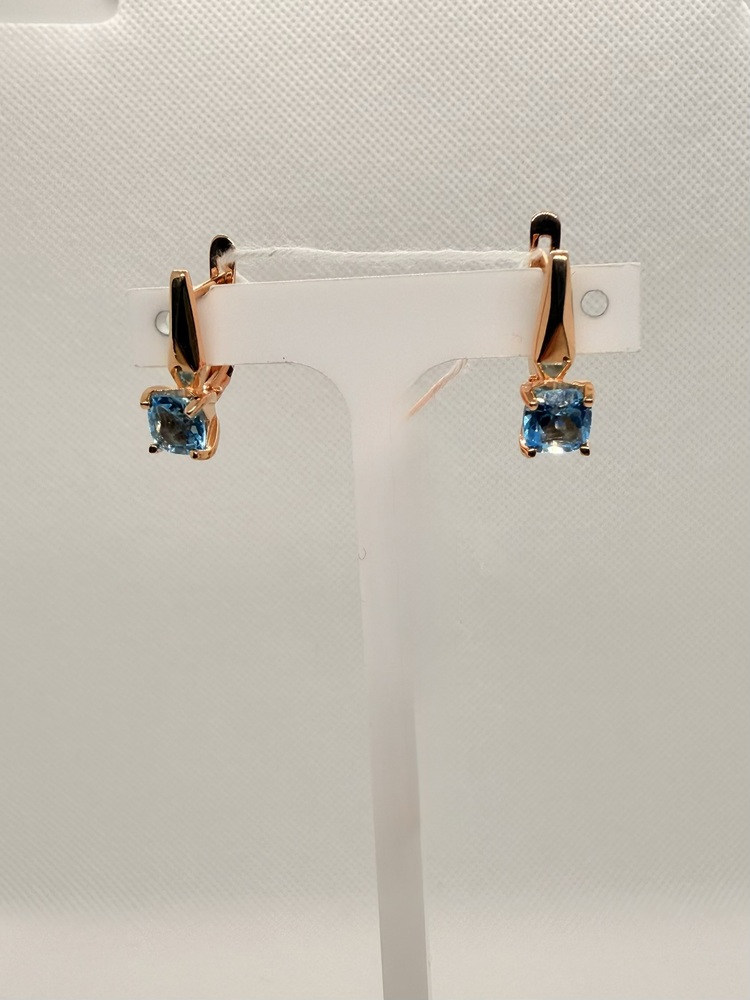 СКМ585 СЕРЬГИ С КАМНЕМ (Au 585)