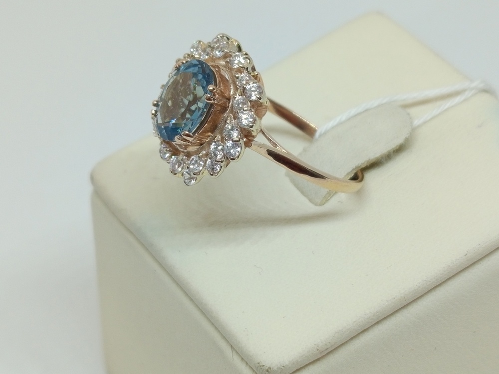 КОЛЬЦО С КАМНЯМИ (Au 585)