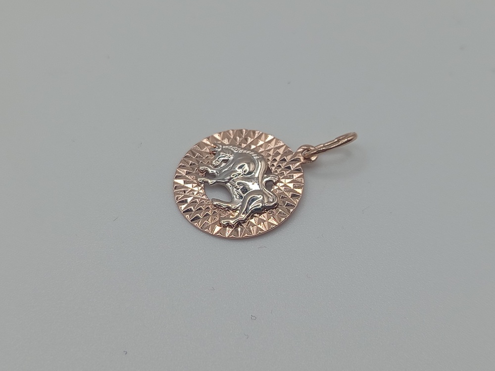 ПОДЗЗТ585 ПОДВЕСКА ЗНАК ЗОДИАКА ТЕЛЕЦ (Au 585)