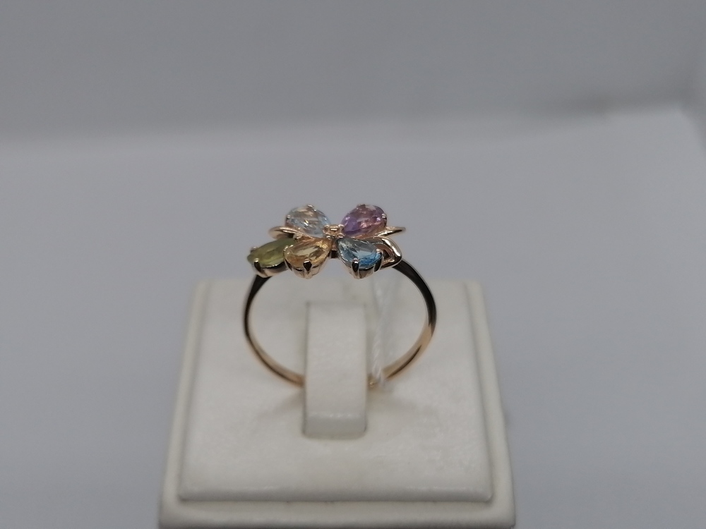 КОЛЬЦО С КАМНЯМИ (Au 585)