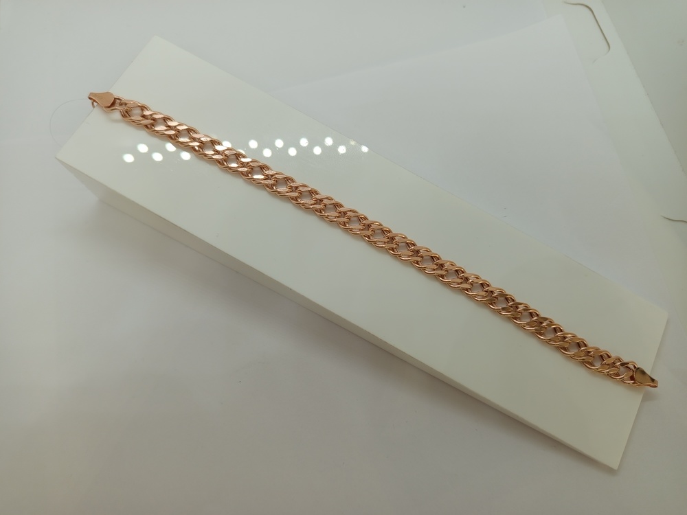 7120154П-20 БРАСЛЕТ ПУСТОТЕЛЫЙ Ромб двойной (Au 585)