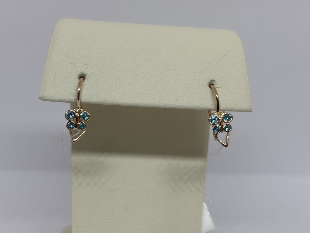 СЕРЬГИ ПЕТЕЛЬКА с камнями (Au 585)