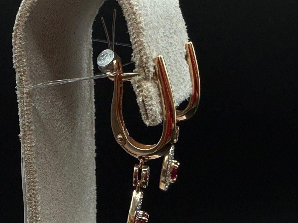 СЕРЬГИ Бриллиант, рубин (Au 585)