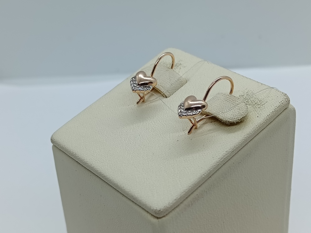 СЕРЬГИ ПЕТЕЛЬКА с камнями (Au 585)