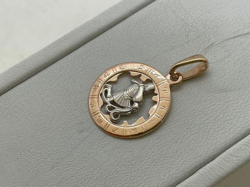 5235/водолей ПОДВЕСКА ЗНАК ЗОДИАКА ВОДОЛЕЙ (Au 585)