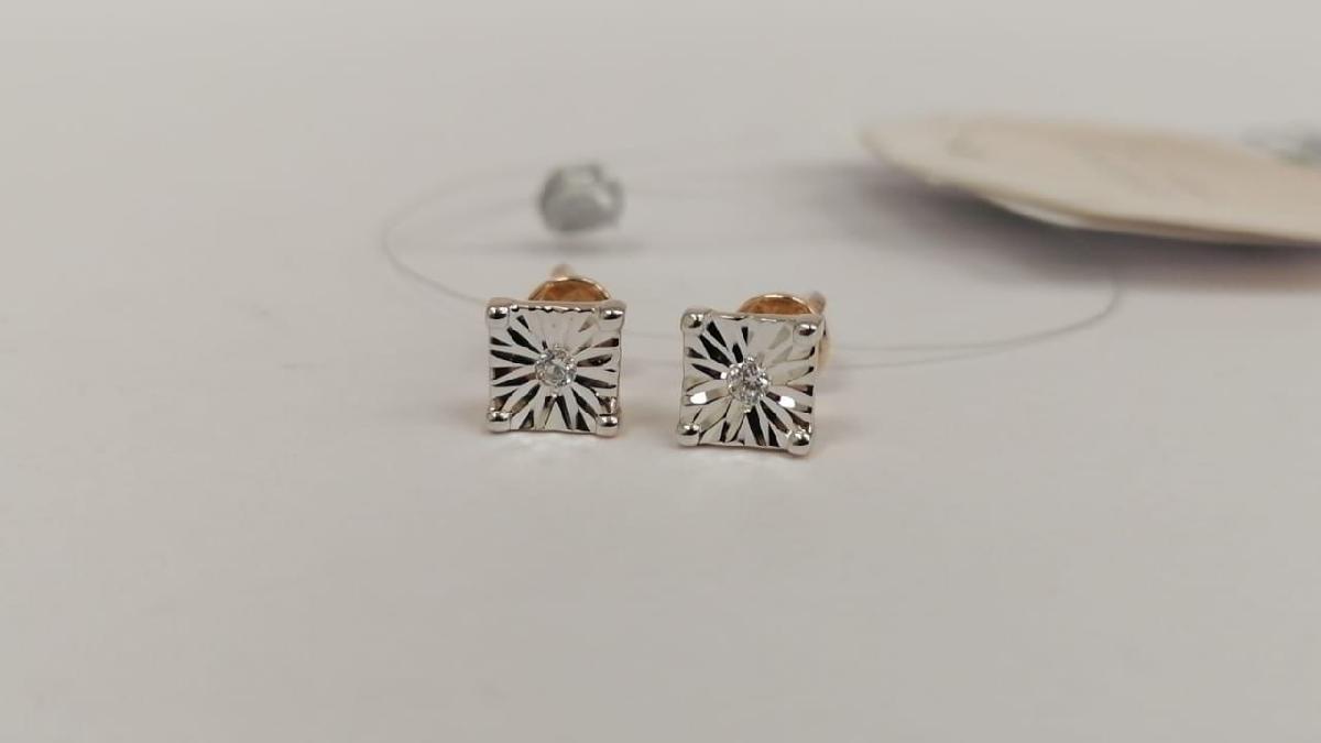 СЕРЬГИ ПУСЕТЫ с камнем (Au 585)