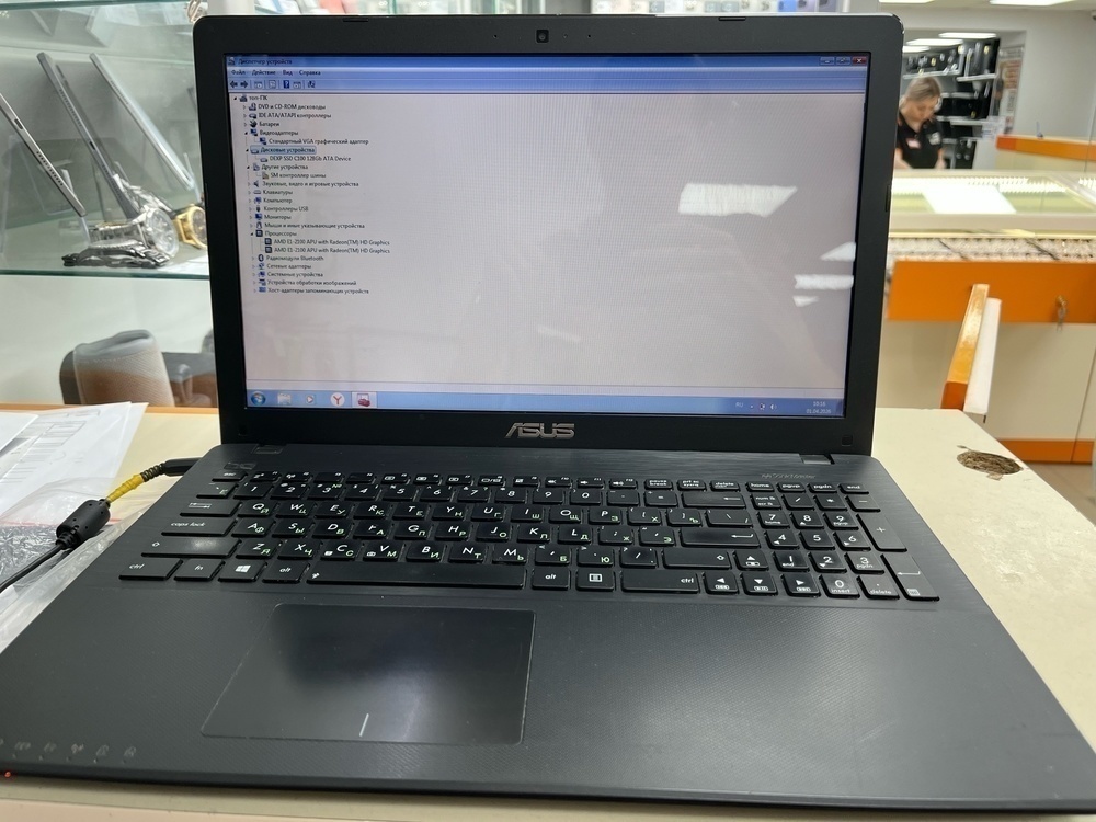 Ноутбук ASUS; E1-2100,  Intel(R) Graphics, 4 Гб, Нет, 120 Гб