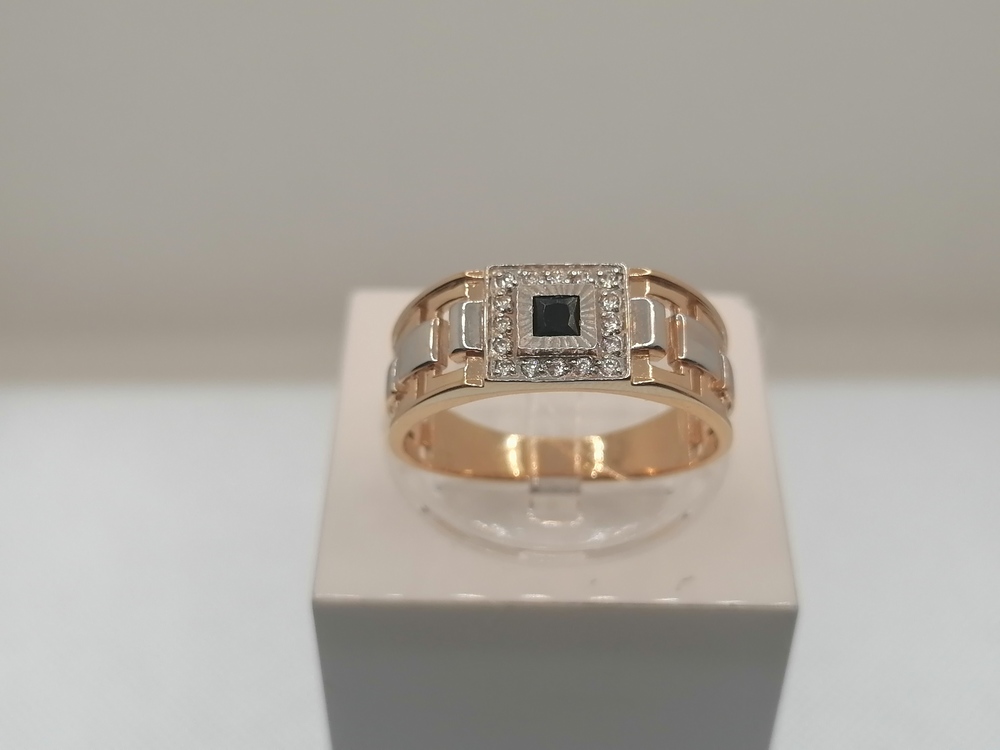 КОЛЬЦО ПЕЧАТКА с камнями (Au 585)