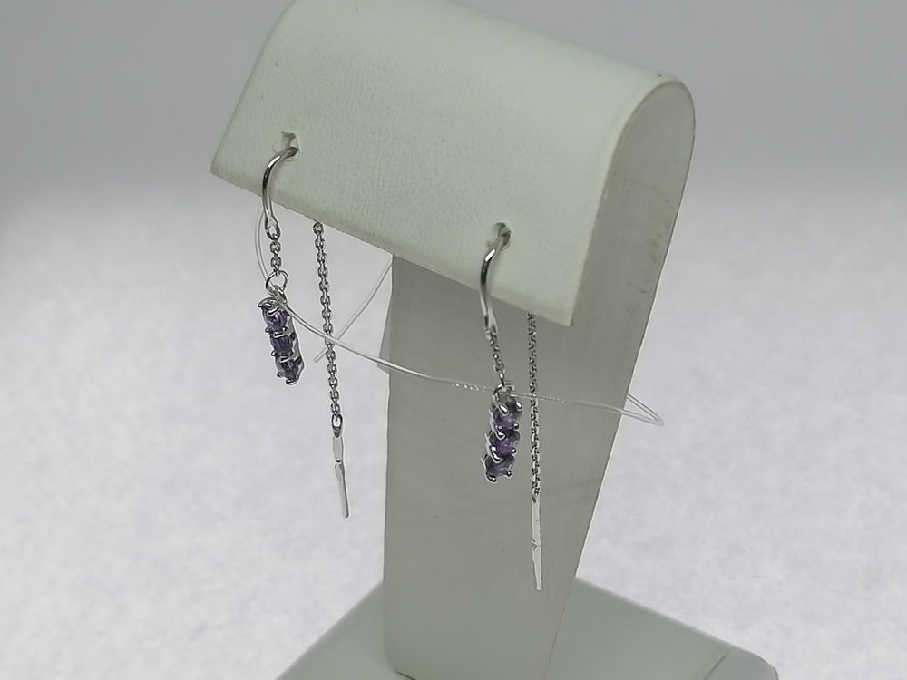 727150-3 СЕРЬГИ ПРОДЕВКИ с камнями (Au 585)