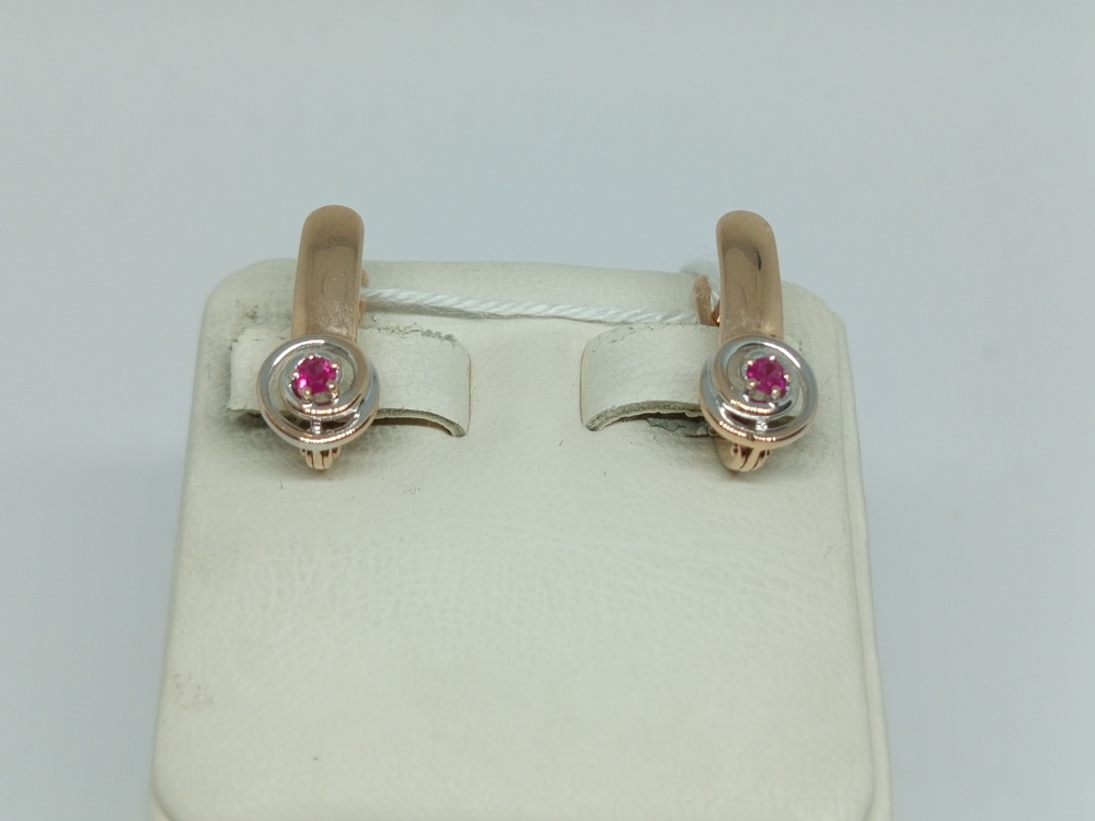 СКМ585 СЕРЬГИ С КАМНЕМ (Au 585)