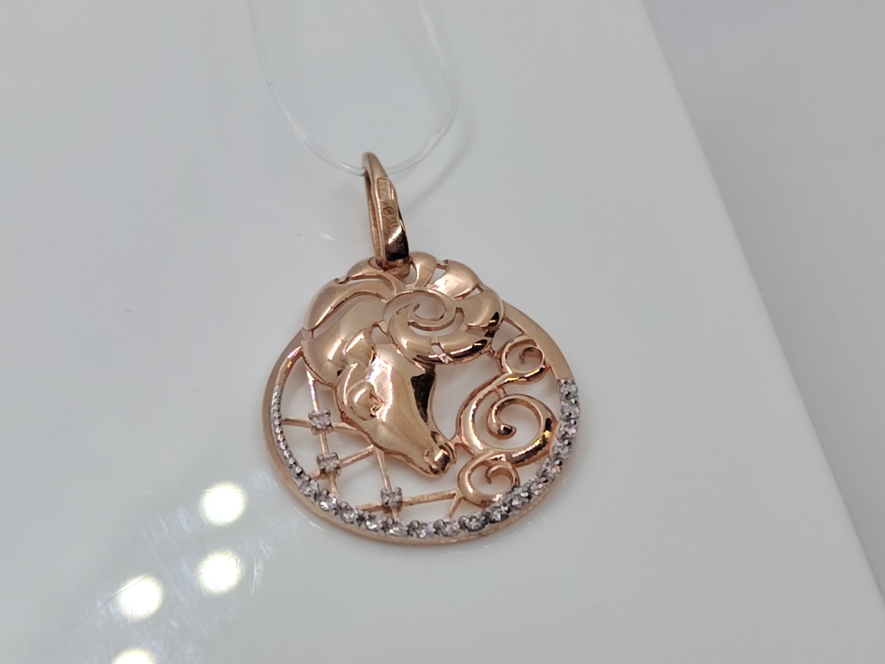 101098-1102 ПОДВЕСКА ЗНАК ЗОДИАКА ОВЕН (Au 585)