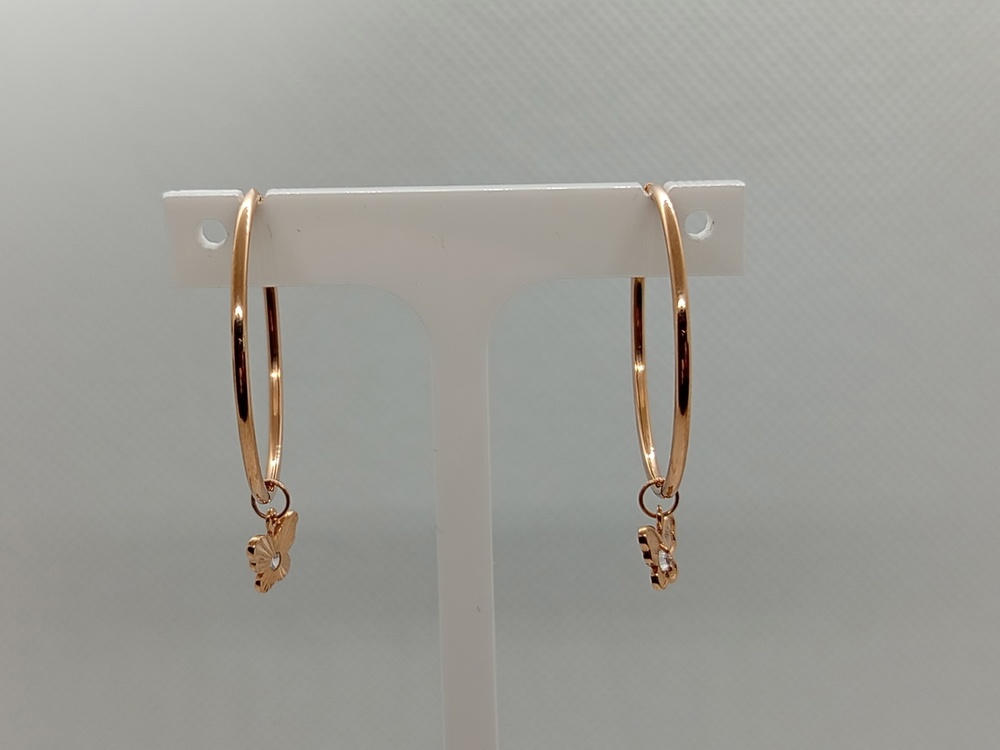 СЕРЬГИ КОНГО с камнем (Au 585)