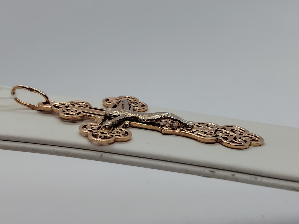 ПОДКБК585 ПОДВЕСКА КРЕСТ БЕЗ КАМНЯ (Au 585)