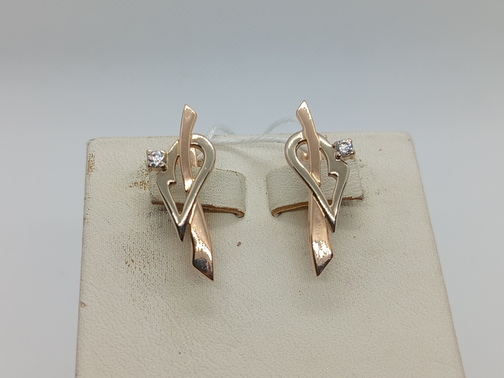 СЕРЬГИ С КАМНЕМ (Au 585)