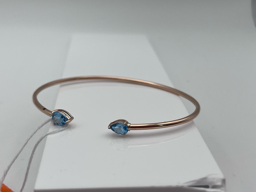 БЖКИ585 БРАСЛЕТ ЖЕСТКИЙ С КАМНЯМИ (Au 585)