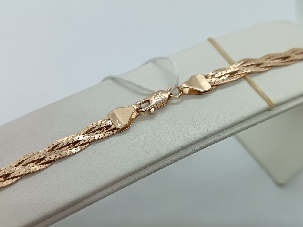 ЦЛКМ585 ЦЕПЬ ПОЛНОВЕСНАЯ Косичка(монреаль) (Au 585)