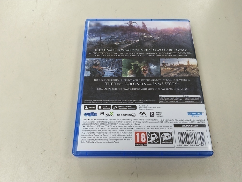 Игра Playstation 5 Metro Exodus