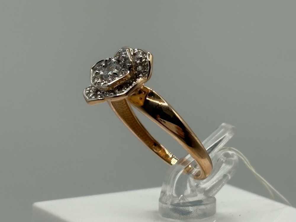 КОЛЬЦО С КАМНЯМИ (Au 585)