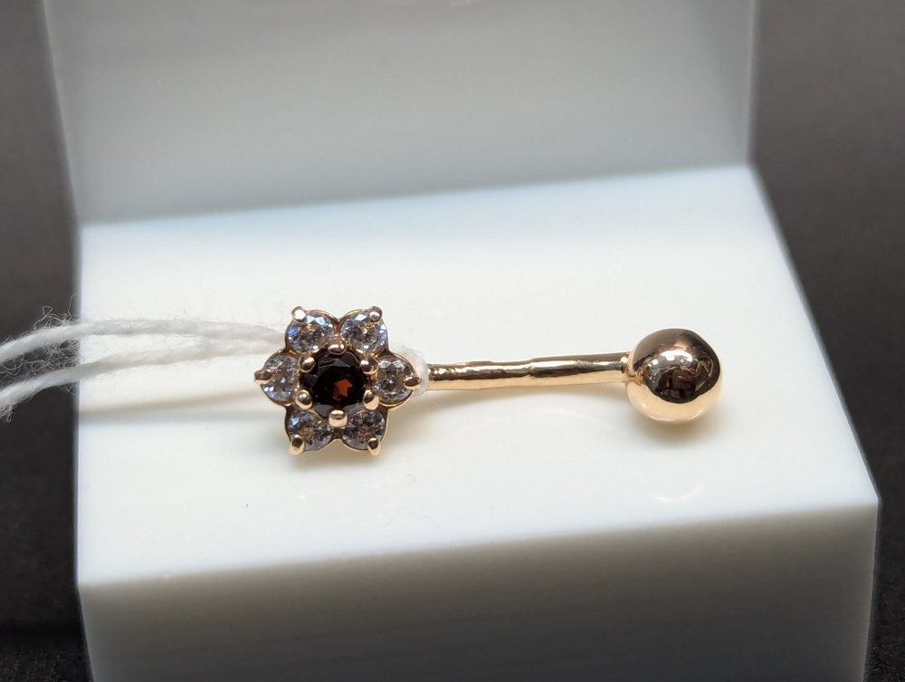 ПИРСИНГ В ПУПОК с камнями (Au 585)