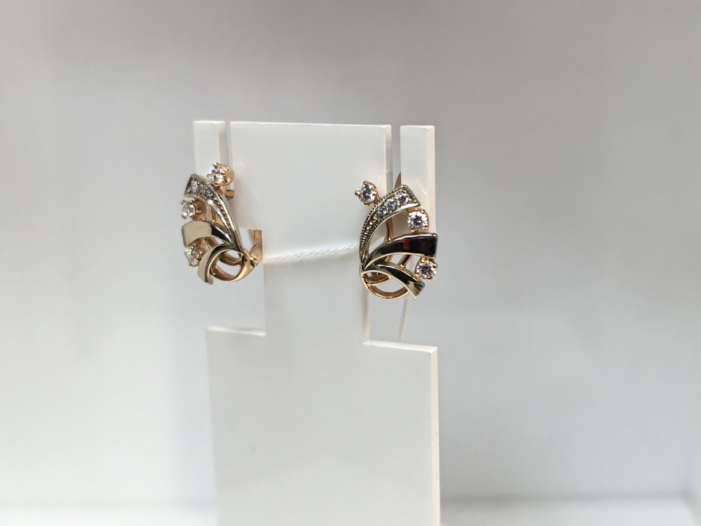 СКМИ585 СЕРЬГИ С КАМНЯМИ (Au 585)