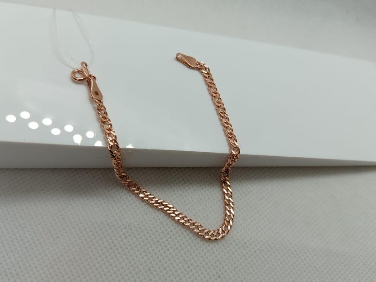 БРАСЛЕТ ПУСТОТЕЛЫЙ Ромб двойной (Au 585)