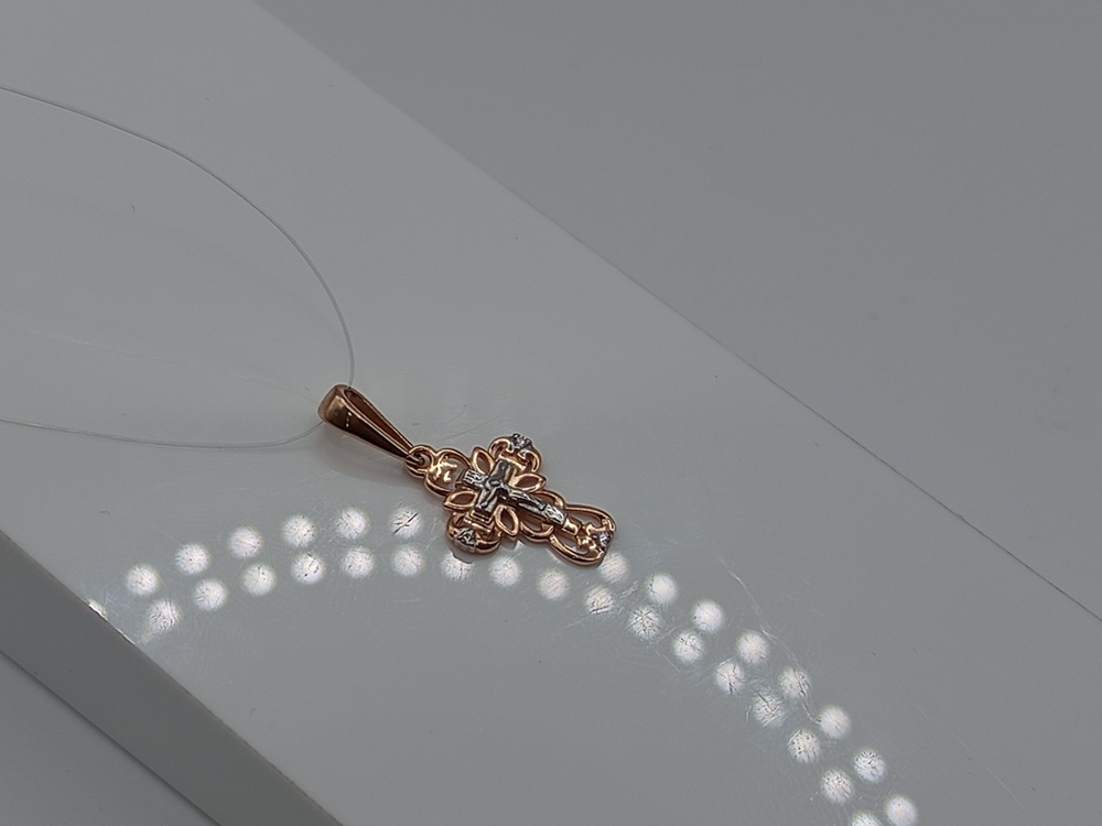 ПОДВЕСКА КРЕСТ с камнями (Au 585)