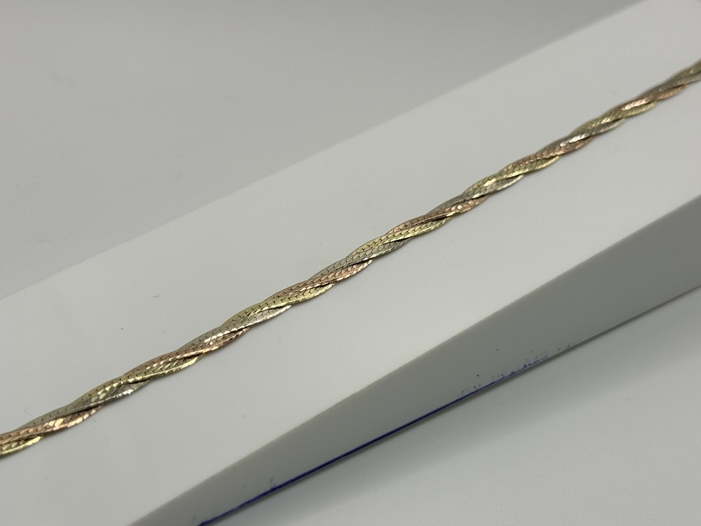 БРАСЛЕТ ПОЛНОВЕСНЫЙ Косичка(монреаль) Au 585