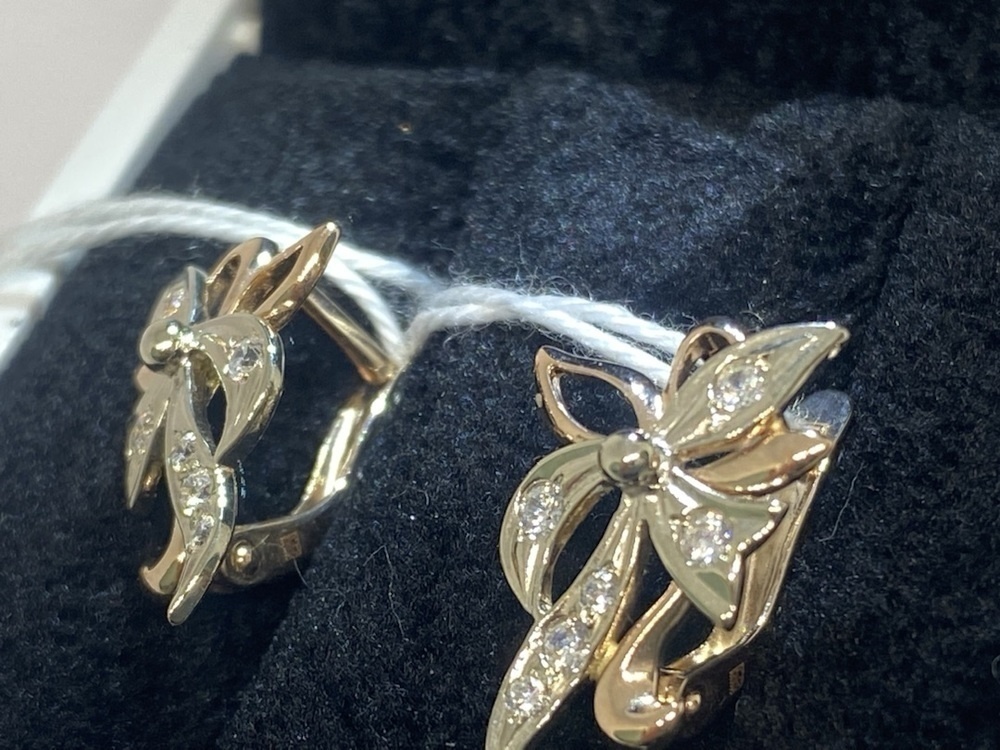 СКМИ585 СЕРЬГИ С КАМНЯМИ (Au 585)