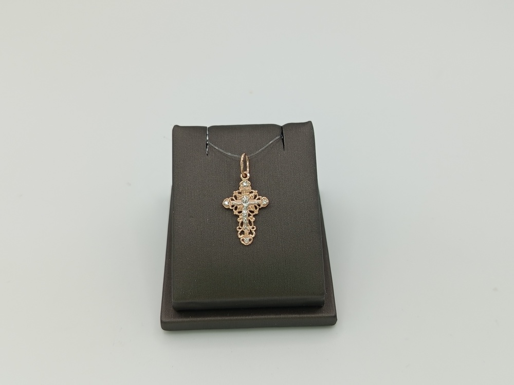 ПОДВЕСКА КРЕСТ с камнями (Au 585)