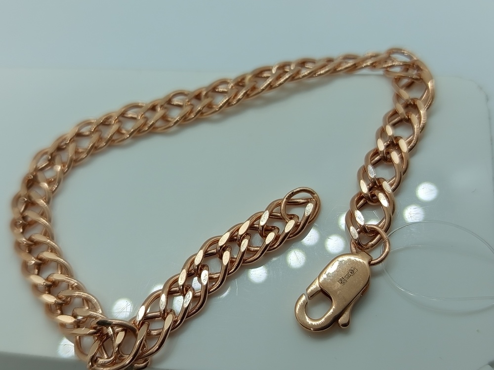 БРАСЛЕТ ПУСТОТЕЛЫЙ Ромб двойной (Au 585)