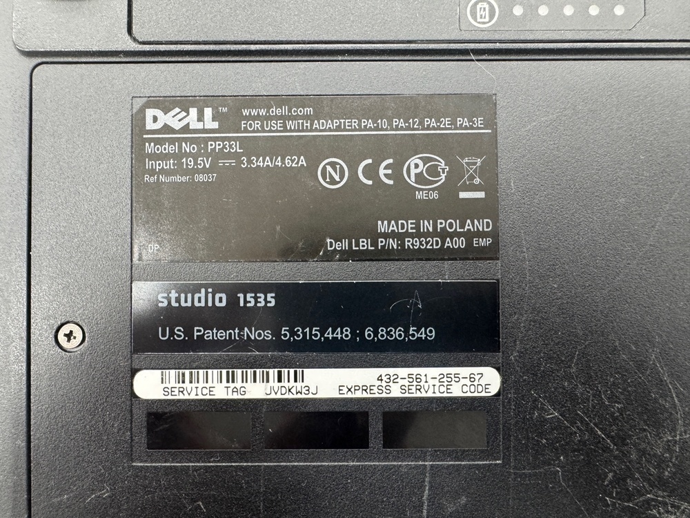 Ноутбук DELL; Core 2 Duo T9300, Iris(R) Xe Graphics, 3 Гб, Нет, 320 Гб