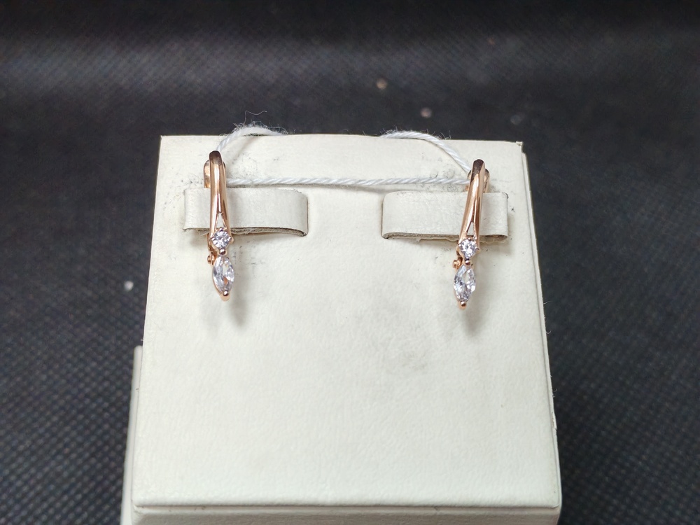 СКМИ585 СЕРЬГИ С КАМНЯМИ (Au 585)