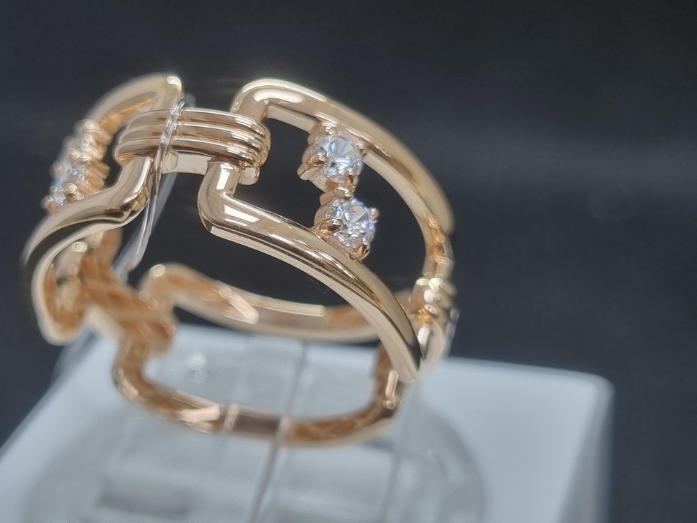 КОЛЬЦО С КАМНЯМИ (Au 585)