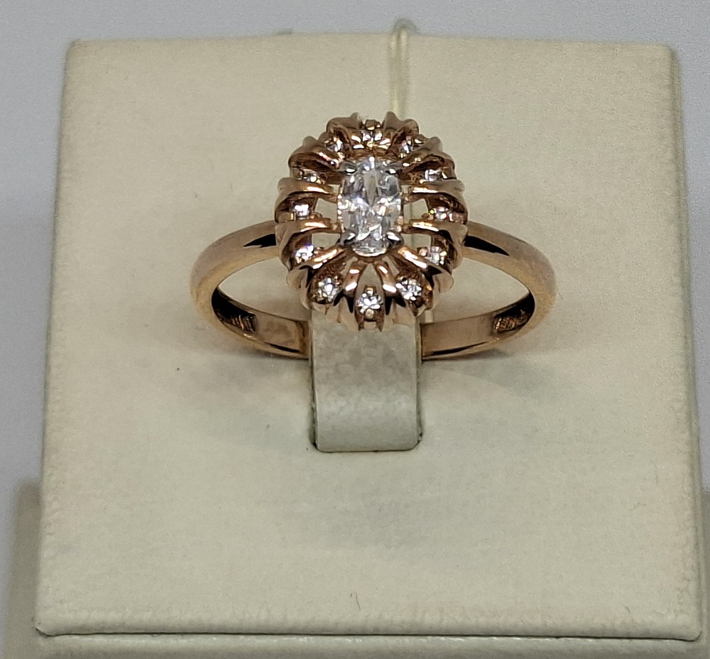 КОЛЬЦО С КАМНЯМИ (Au 585)