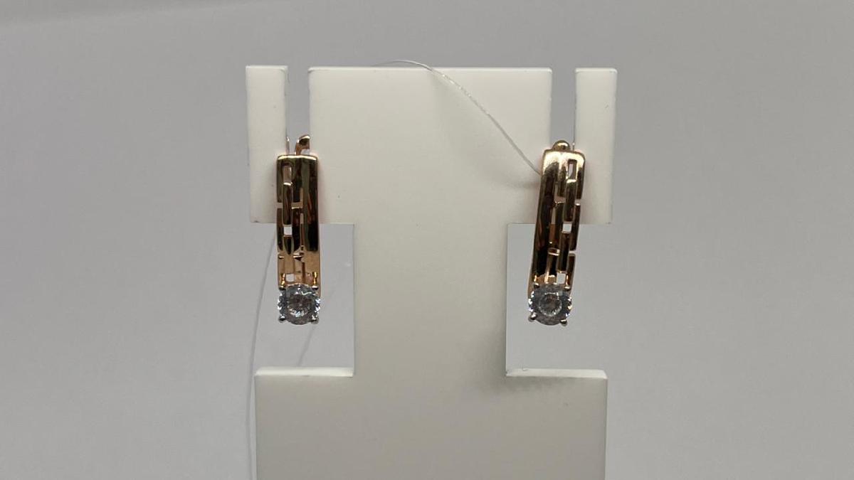 СЕРЬГИ С КАМНЕМ (Au 585)