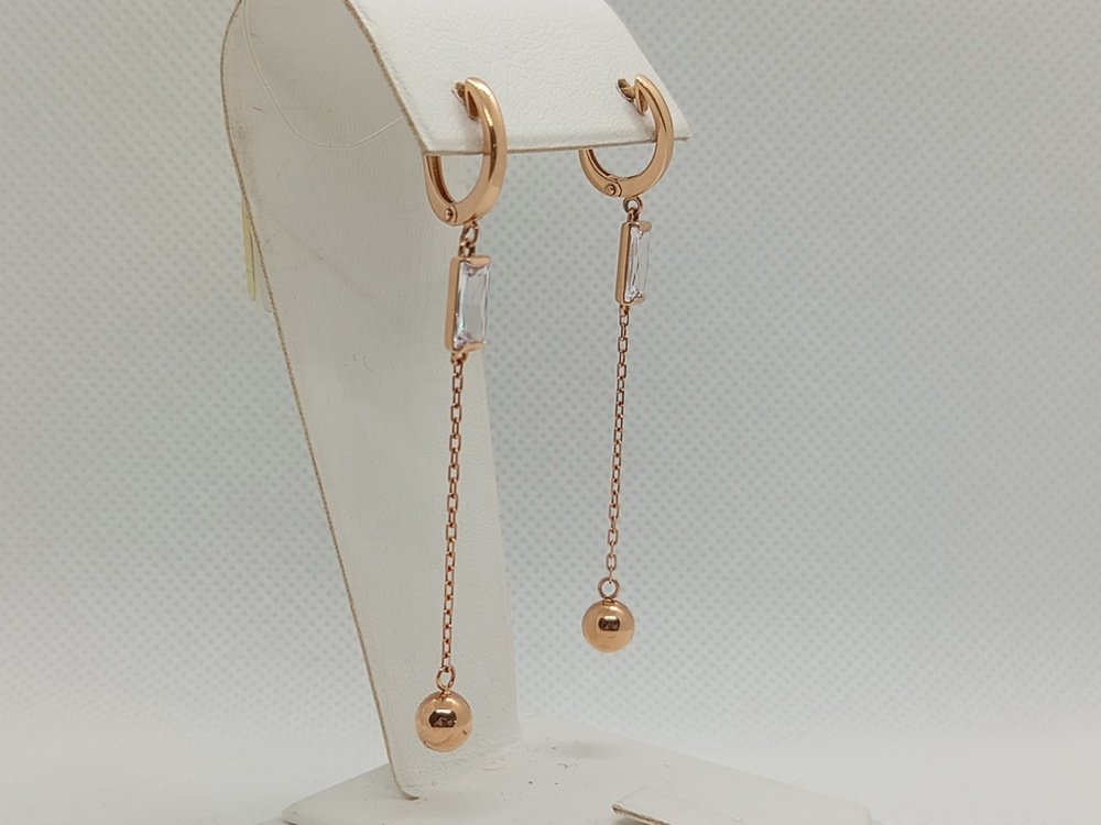 с1338V62 СЕРЬГИ С КАМНЕМ (Au 585)