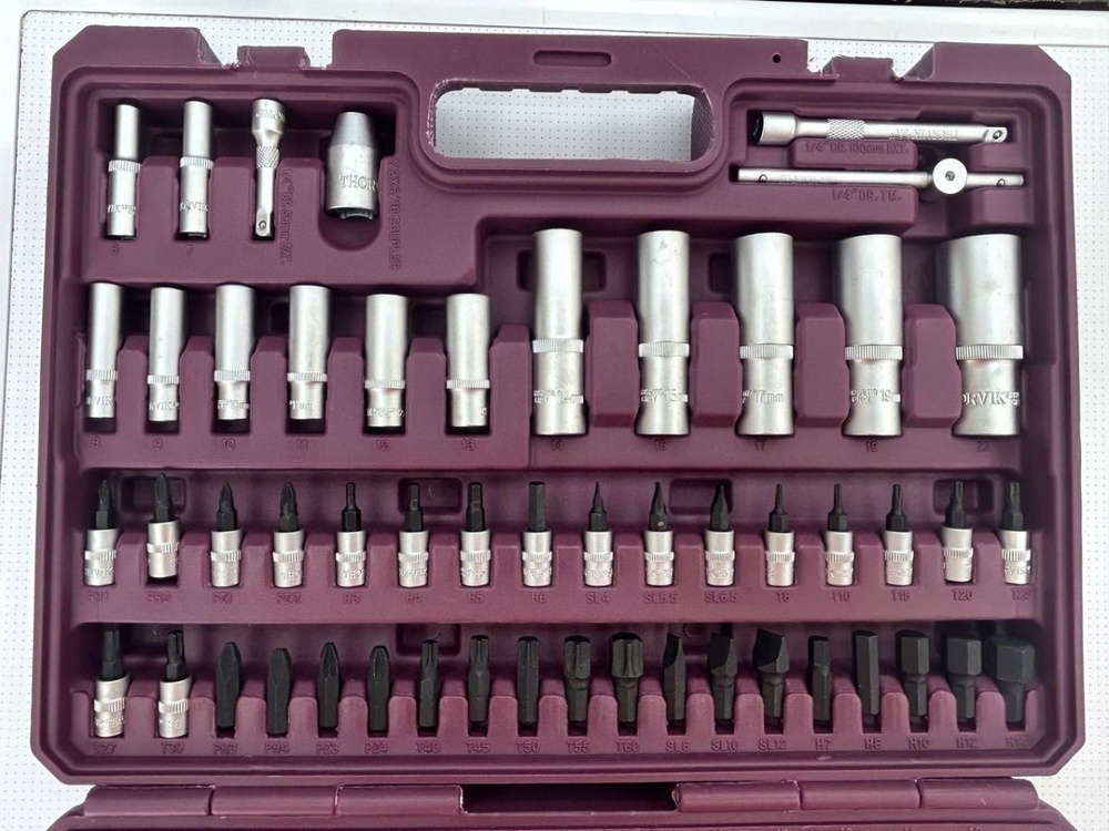 Набор инструментов Thorvik TS108 универсальный 1/4, 1/2 DR