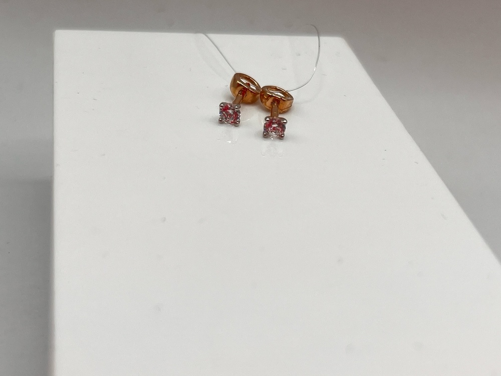 СЕРЬГИ ПУСЕТЫ с камнем (Au 585)