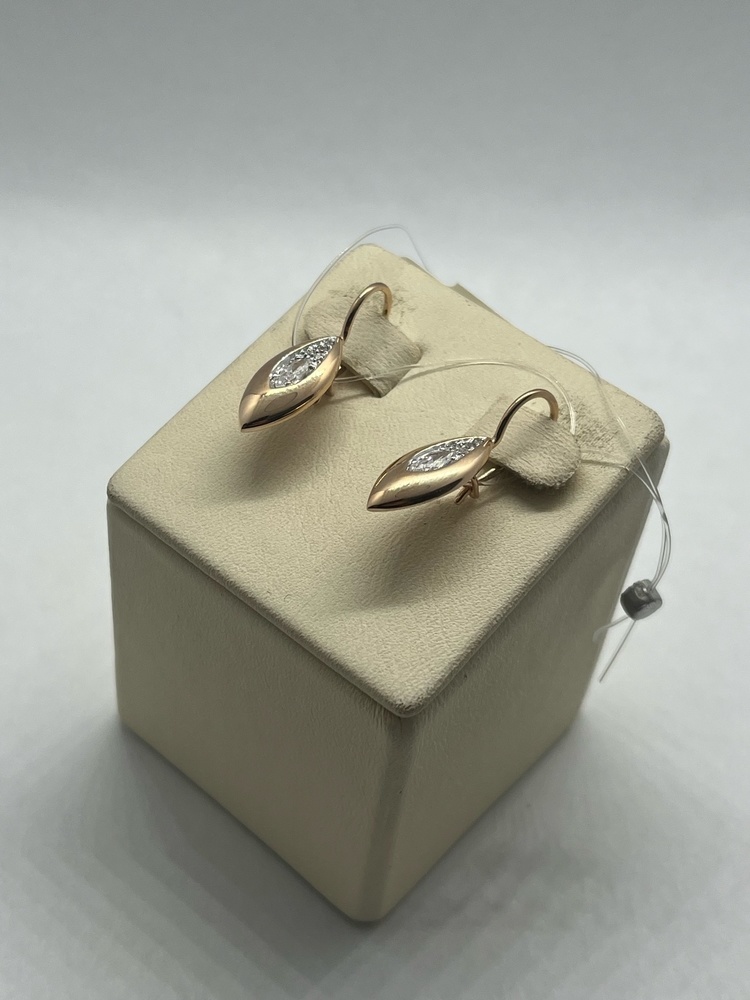 СЕРЬГИ ПЕТЕЛЬКА с камнями (Au 585)