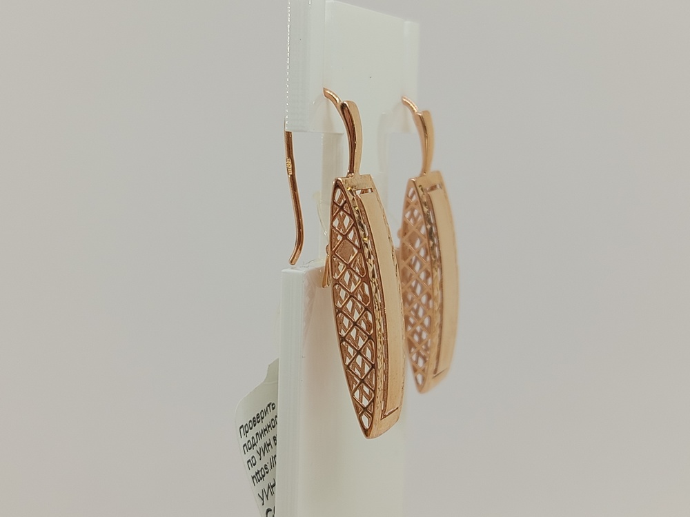 СЕРЬГИ ПЕТЕЛЬКА без камня (Au 585)