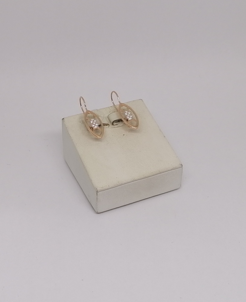 СЕРЬГИ ПЕТЕЛЬКА с камнями (Au 585)